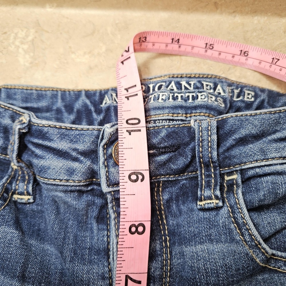 American Eagle Jeans Womens 4 Blue Super Hi-Rise Jegging Stretch Skinny Denim - Picture 7 of 9